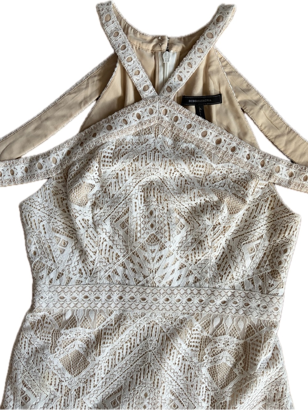 BCBGMaxAzria Cream Lace Mini Dress